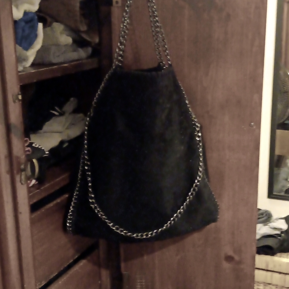 Blk Suede Satchel/Purse